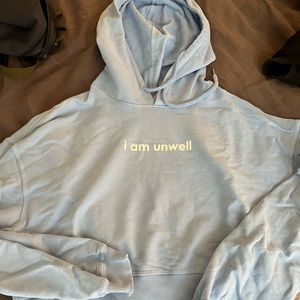 Call Her Daddy Cropped Blue Hoodie